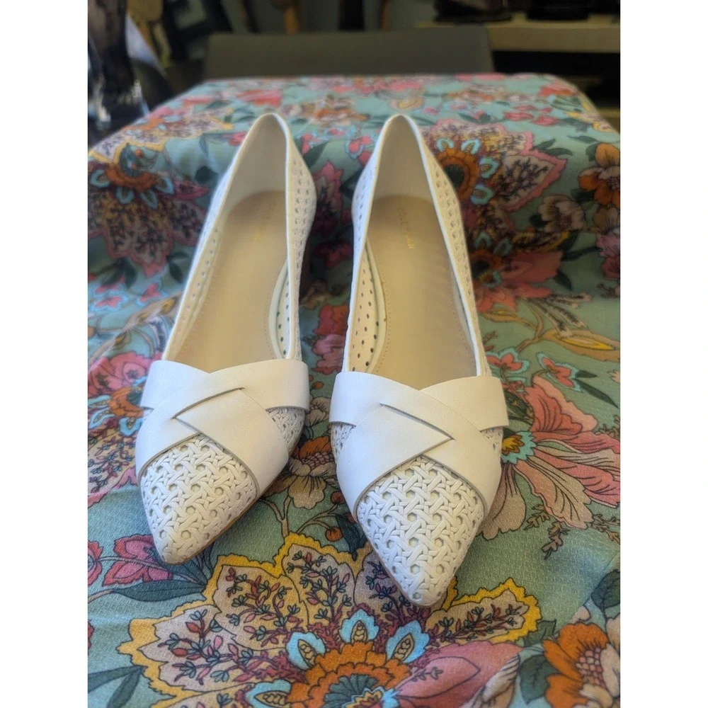 NEW Cole Haan 10 'Carlee' Block Heel Pumps In Optic White